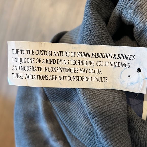 Young fabulous and broke size, small sweatshirt, dress, gray white - Picture 10 of 10